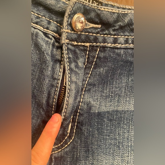 A.N.A. Woman New Approach Mid Rise Bootcut Flare Blue Jeans Pocket Bling 20W - Picture 4 of 10